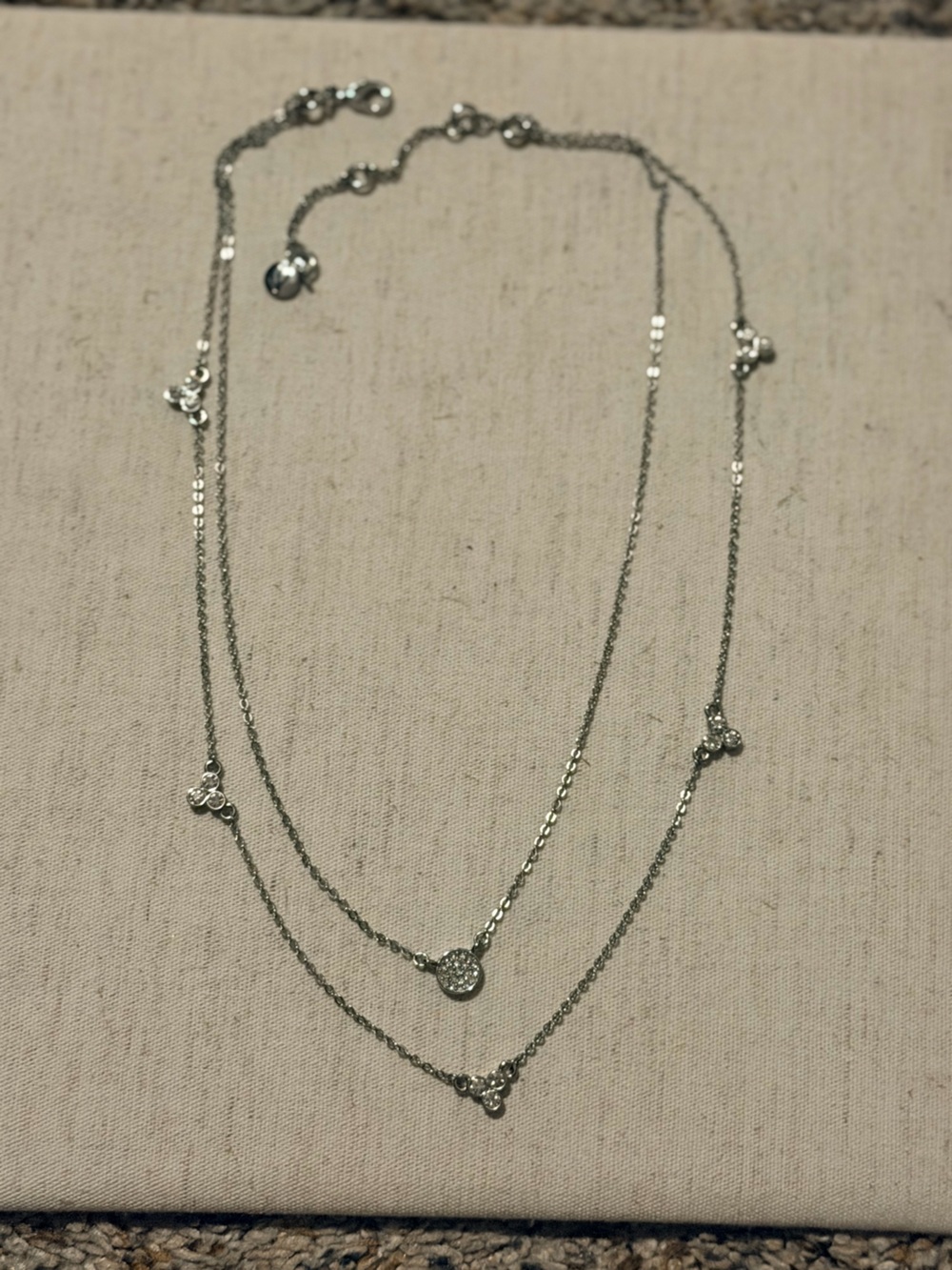 Chloe + Isabel Silver Layered Pavé Charm Necklace